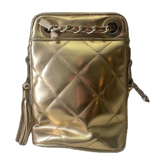 Vintage 90's Gold Quilted Chain Bag - Picture 3 of 9